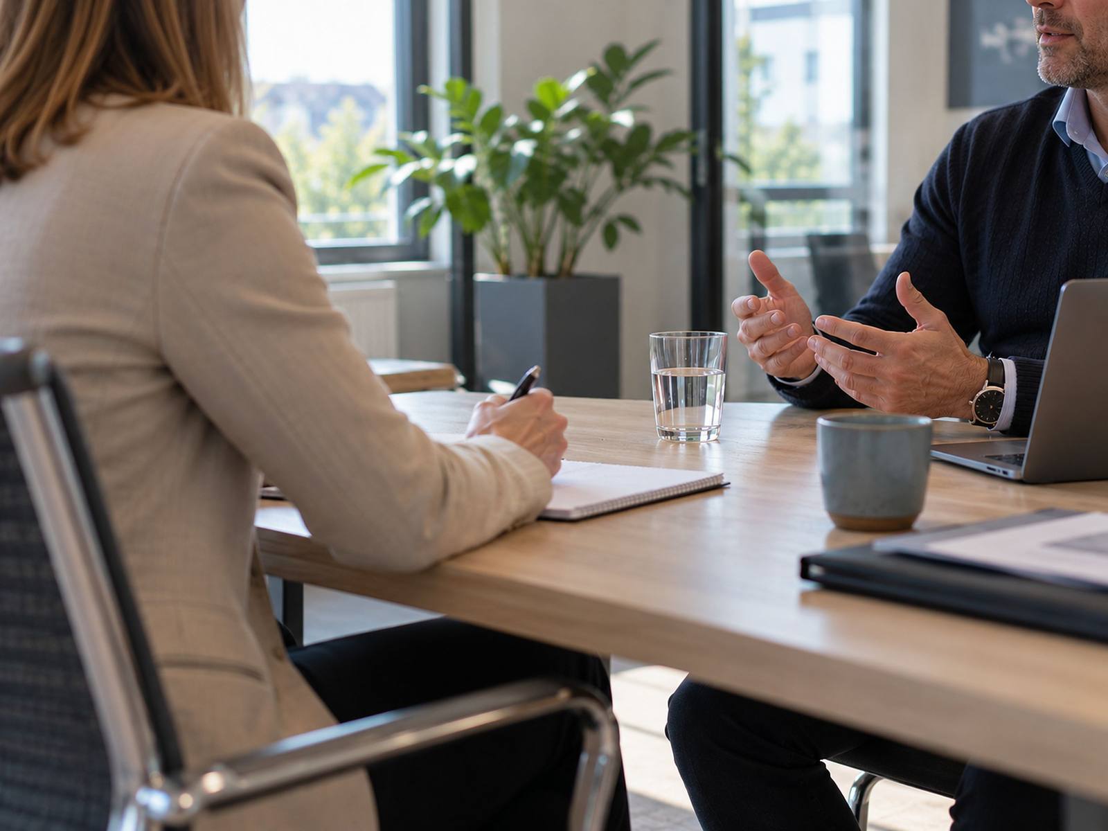 Gesprek tussen een bedrijfspsycholoog en een medewerker